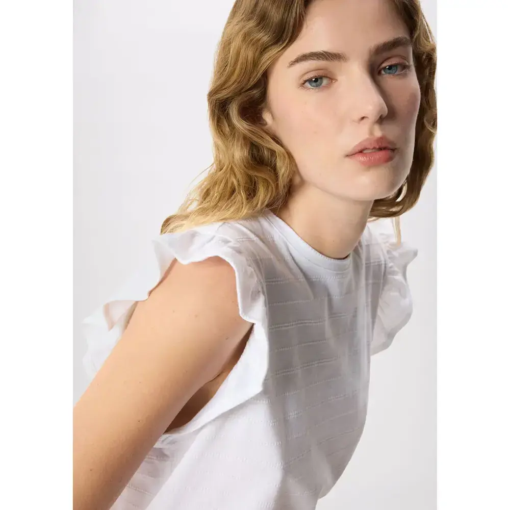 Whistles Frill Sleeve Broderie Tee